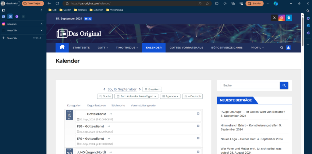 Screenshot - Website Das Original - Kalender - 15.09.2024